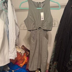 NWT Cute  Olive Green Sleeveless Dress